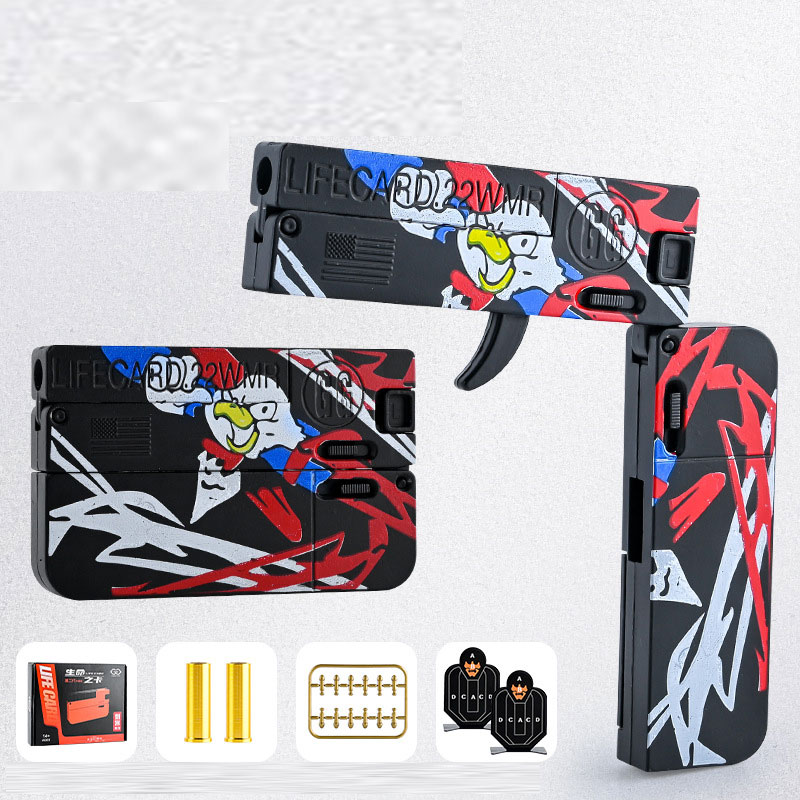 LifeCard Folding Toy Pistol Handgun Toy Card Gun With Soft Bullets Alloy Shooting Model For Adults Boys Children Gifts4