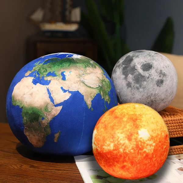 Jouet en peluche réaliste terre soleil Mars planètes en peluche dans le système solaire poupée douce oreiller coussin jouets pour enfants cadeau d'anniversaire 231225