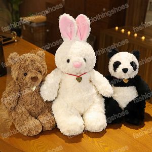 Lapins réalistes en peluche peluche ours panda belles poupées bébé apaiser jouet créatif ornement décoratif