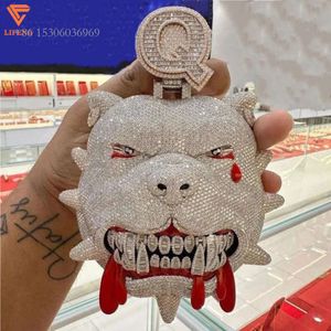 Lifeng – fabricant de bijoux à la mode, pendentif Hip Hop en forme d'animal de glace 3D personnalisé en argent Sterling VVS Moissanite pour hommes