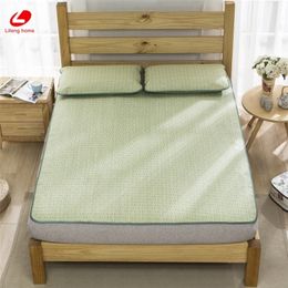 Lifeng home Summer Straw mat Cool bed mat Natural Straw Mattress Cover 180*198cm fitted bed protection pad green rubber sheet 201218
