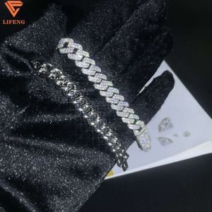 Lifeng sieraden 10 mm mannen vrouwen Cubaanse ketting ketting vvs moissanite hiphop zilveren diamant