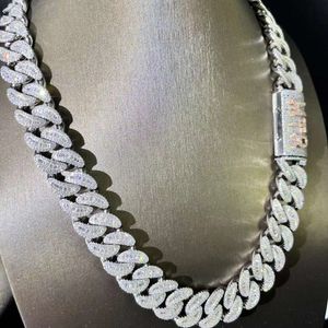 Lifeng sieraden Baguette gesneden Cubaanse linkketen Hiphop Miami Moissanite Chain ketting Men Silver Diamond