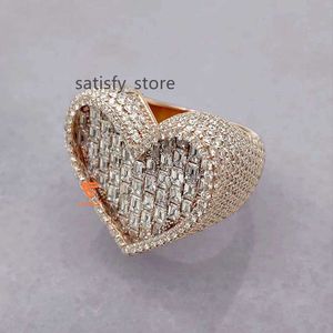 Lifeng Jewelry Hot Style Heart Ring Hip Hop Iced Out Moissanite 925 Silver VVS Moissanite Custom Heart Ring