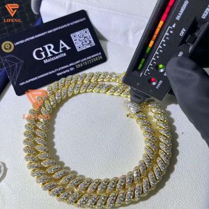 Lifeng Jewelry Pass Diamond Testeur 9 mm d Vvs Moissanite Corde Chaîne Glacée 925 Sterling Argent Hommes Hip Hop Collier