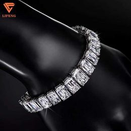 Lifeng sieraden tennisketen Hip Hop Jewelry 925 Sterling Silver Baguette Moissanite Tennis Bracelet