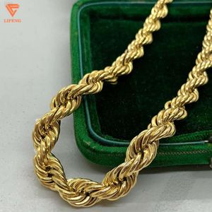 Lifeng sieraden dikke touwketting ketting mannen vrouwen 10 mm hiphop 925 zilvergouden vergulde korte choker