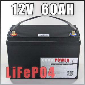 LiFePO4 12V 60AH batterie pour UPS led lumières solaire Golf voiture Lithium fer phosphate batteries 14.6V