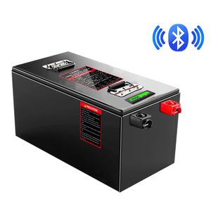 LIFEPO4 12V100AH ​​Batterij Pack ingebouwd in BMS met Bluetooth voor zonne -energieopslag Golf Truck Lift Home PV -systeem Camper Car Boat Machine