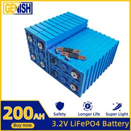 Lifepo4 200Ah batterie 3.2V bricolage 4/8/16/32 pièces batterie Rechargeable Pack pour bateaux RV EV campeurs chariots de Golf cellule solaire avec barres omnibus