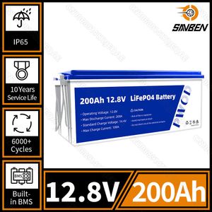 Batterie LiFePo4 200Ah 12V 24V 48V, Rechargeable, Lithium fer Phosphate, pour camping-car, voiturette de Golf, moteur de bateau, système solaire