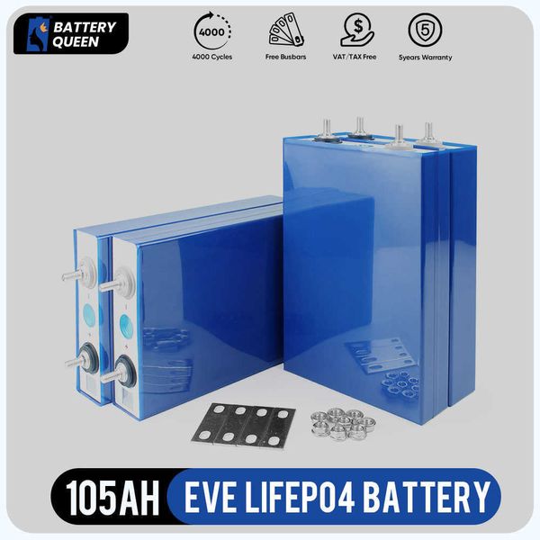 LiFePO4-baterías recargables de 3,2 V y 105Ah, célula Original de larga duración para barco, fuente de alimentación para exteriores, 12V y 24V