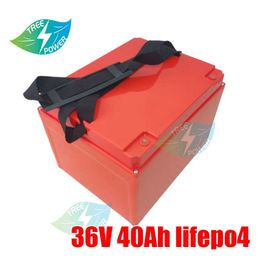 LifePo4 36V 40Ah Oplaadbare lithiumbatterij met BMS 12s voor 36V Scooter Bike Tricycle Solar Backup Power +5A Charger