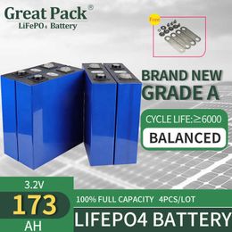 LiFePO4 4 pièces 3.2V 173Ah 100% pleine capacité tout nouveau grade A cellule de batterie stockage d'énergie domestique Rechargeable Lithium Ion Power