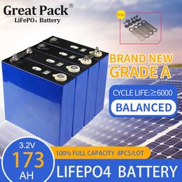 LiFePO4 8 pièces 3.2V 173Ah flambant neuf Grade A batterie cellule 100% pleine capacité Lithium Ion batterie portable solaire pour RV