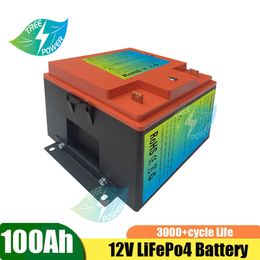 Batterie LiFePO4 12V 100Ah avec BMS, stockage d'énergie au lithium, camping-car, voiturettes de golf solaires et marines