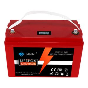 LIFEPO4 Batterie 12V100AH ​​L'affichage BMS intégré peut ajouter un chargeur Bluetooth pour la voiturette de golf chariot élévateur Batterie ondulée automobile Motorcycl6119188