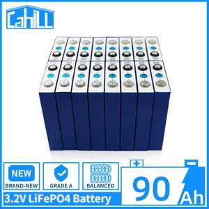 Batterie Lifepo4 3.2V 90Ah, 1/4/8/16/32 pièces, 12V, 24V, 48V, Grade A, Rechargeable, pour camping-car, bateau, système de stockage solaire, voiturette de Golf