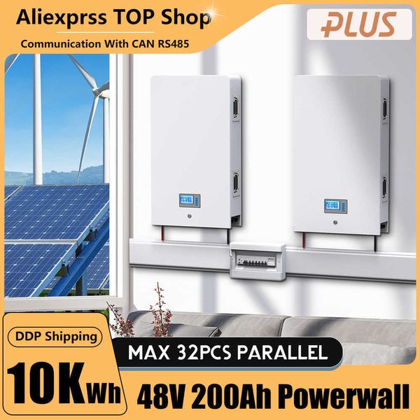 LiFePO4-Batterie 48 V 200 Ah 10 kW Powerwall 51,2 V integriertes BMS parallel 320 kW mit CAN RS4856000 Zyklen für Solar 10 Jahre Garantie
