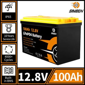 Lifepo4 Batterie Pack 12V 100Ah Lithium Fer Phosphate Batterie à Cycle Profond pour RV Bateau Moteur Onduleur Camping En Plein Air Système Solaire