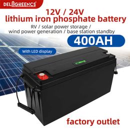 LiFePO4 Grade A 12V 48V 100Ah 200Ah 300Ah batterie avec LED BMS BT 4000 Cycles RV batterie au Lithium Rechargeable pas de taxe