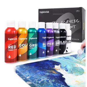 Lifestyle 8 Couleurs métalliques acrylique Paint versant 118 ml Tube à flux élevé en tissu de peinture de peinture pour toile