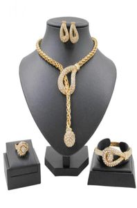 Liffly Creative Design Bridal Gold Jewelry Ensembles Collier Collier pour femmes Boucles d'oreilles Fête d'anniversaire Fine Bijoux à la main 21066319444