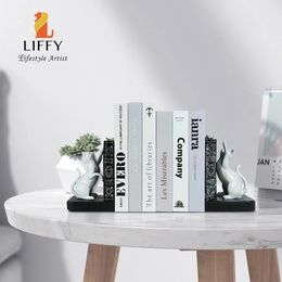 Liffy decoratieve boekensteunen harskitten boekendens voor huizendecoratie indoor sculpture standbeeld geschikt voor deskplankstudie 240508
