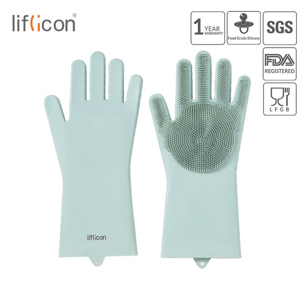 Liflicon Magic Silicone Scrubber Gants de nettoyage en caoutchouc Dépoussiérage Lavage Gants de vaisselle Cuisine Lavage Ménage Gants 201021