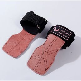 1Pair fitness cowhide handschoenen riemen grepen antiskid gewicht stroomriem hefkussentjes training oefening bescherming pullups dumbbell