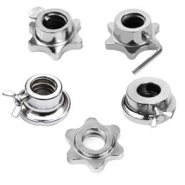 Hefaccessoire Stalen Halsbanden Lossless Voor Klemmen Halter Spinlock Hex Barbell Verzekering Moer Schroef Gewichtheffen Dubbel