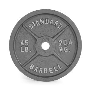 Plaque de poids en fonte grise pour haltères de levage, équipement de gymnastique de 45 lb, poignée de musculation et de remise en forme
