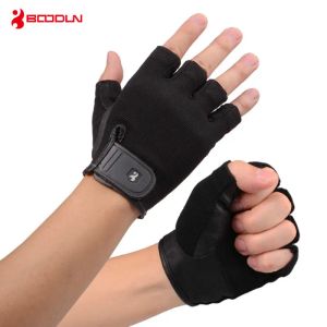 Levantamiento Boodun Guantes de Gimnasia Deportivos Transpirables con Palma Cuero Medio Dedo Crossfit Fitness Guantes Levantamiento de Pesas Accesorios con Barra