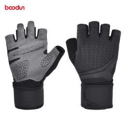 Lifting BOODUN Verlengde pols Gymhandschoenen Heren Dames Indoor Fitnesshandschoenen Workout Halter Gewichtheffen Antislip Palm Guard-handschoenen