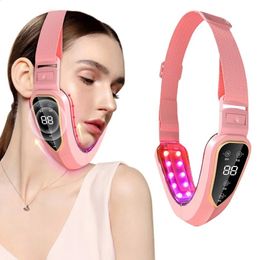 Dispositif de levage LED thérapie Pon minceur masseur de vibrations Double menton en forme de V ceinture de levage de joue Machine 240228