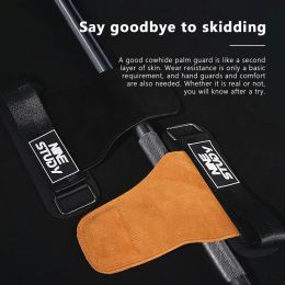 Levantamiento de guantes de cuero para gimnasio Pullups levantamiento gimnástico Crossfit cinturón antideslizante envolturas soporte almohadillas de protección de palma accesorios de Fitness