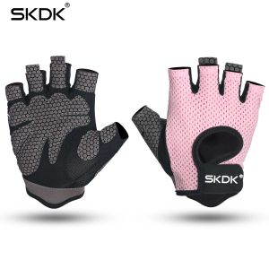 Tillen SKDK Halve vinger Elastisch Fitness Gym Handschoenen Siliconen Antislip Ademend BodyBuilding Workout Crossfit Handschoenen Guantes Gimnasio