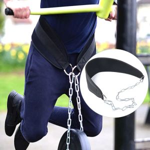 Tillen van dikke gewichthefriem Metalen ketting Dompelriem Fitnessapparatuurriem Pullup-belasting Musculatie GymTraining Bodybuilding-riem