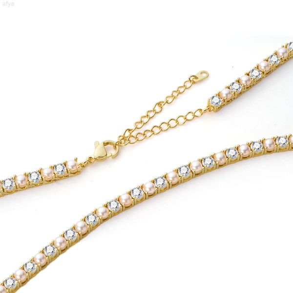 Liftjoys 6mm Moissanite Simple glace chaîne à maillons cubains exquis dames dernier collier fait à la main perle tour de cou Cuba