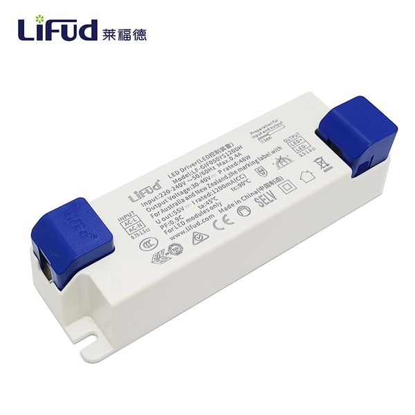 LiFud LED Driver LF-GIF050YS1200H Transformador para módulos LED Voltaje de salida 30-40V P Nominal 48W I Nominal 1200mA Sin estroboscópico