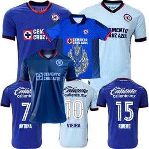 Liga MX Cruz Azul voetbalshirts 2023 2024 RODRIGUEZ SALCEDO RIVERO MOISES SEPULVEDA CAMBINDO ANTUNA ROMERO thuis weg 3e 23 24 voetbal heren DAMES en kindershirt