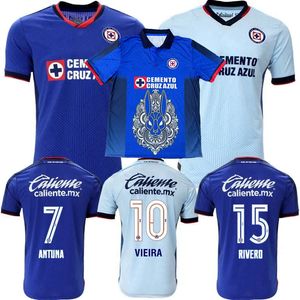 Liga MX Cruz Azul Soccer Jerseys 2023 2024 RODRIGUEZ SALCEDO RIVERO MOISES SEPULVEDA CAMBINDO ANTUNA ROMERO à la maison 23 24 hommes de football femmes et enfants chemise