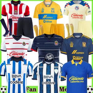 Liga MX 23-24 Tigres UANL Soccer Jerseys 2023 2024 Chivas Club America AQUINO c.salcedo Gignac kits pour enfants adultes VARGAS Home away Tercer Mexique Pizarro Costume de football