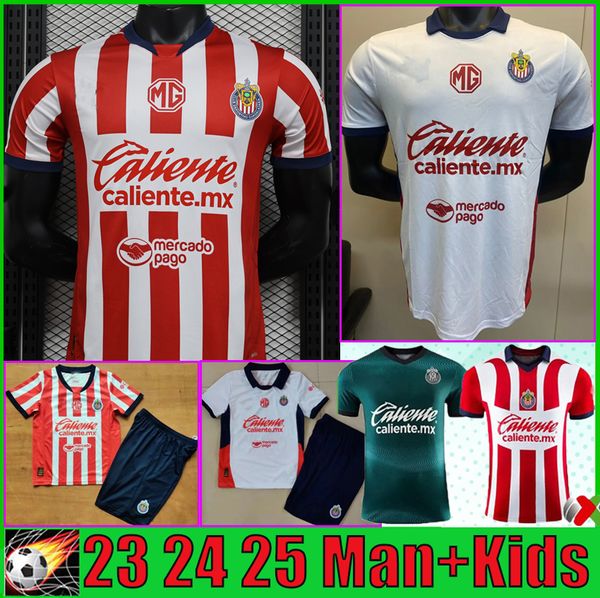 Liga MX Chivas de Guadalajara 23 24 25 Jerseys de football Chicharito A.Vega I.Brizuela par exemple alvarado f.beltran à la maison troisième homme femme de football kit kit kit kit