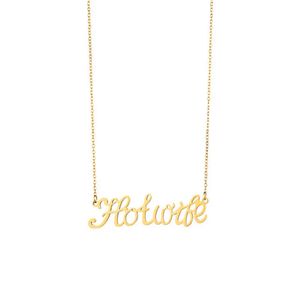 Ligatures Cursive Letter Colliers Hot Wife Pendant Enchanting Fascinant Mot anglais Clicule Choker pour femmes maman femme