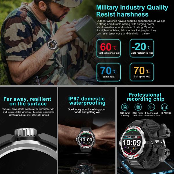 LIGE 2023 Men Smart Watch i68 Smartwatch imperméable 400mAh Quantité d'électricité Digital Watches Bluetooth Call Wristwatch