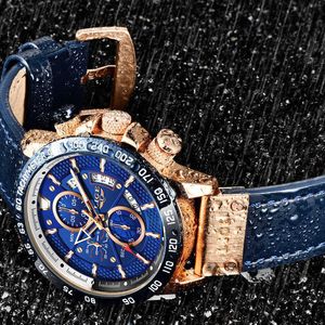 Lige casual Sport Watches for Men Blue Top Brand Luxury Military Wrist Watch Man Reloj Fashion Cronograph Clock 210527