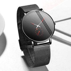 Lige Casual Thin Dial Mens Horloges Topmerk Luxe Horloge voor Man Mesh Riem Quartz Klok Mannelijke Waterdichte Sporthorloges + Box 210527