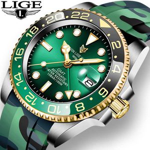 LIGE Design Business Mens Horloges Topmerk Luxe Automatisch Mechanisch Horloge voor Mannen 100 M Waterdichte Klok + Box 210527