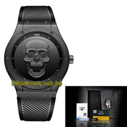 LIGE Eternity LG9876 Sport Mens Horloges Zwarten Skeleton Dial Quartz Movement Men Watch Steel Case Black Rubberen Strap